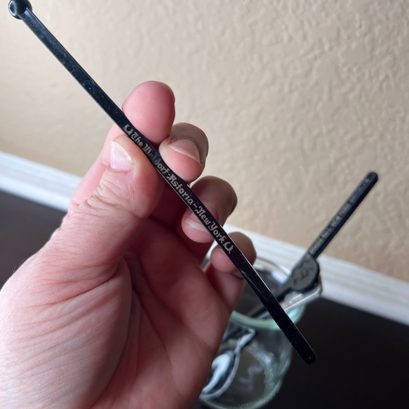 Vintage MCM Black & Silver Swizzle Sticks, Instant Collection, Cocktail Stirrer - Picture 5 of 8